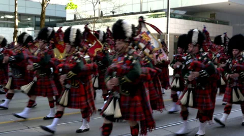 Bagpipe procession - Toronto Canada Stock Footage 38658979