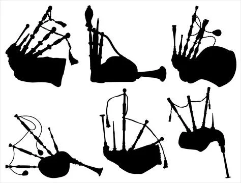 BAGPIPE SILHOUETTE VECTOR ART Stock Illustration