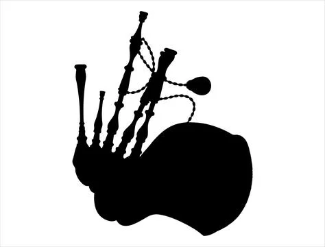 Bagpipe silhouette vector art Stock Illustration