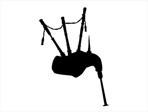 Bagpipe silhouette vector art Stock Illustration