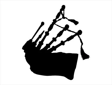 Bagpipe silhouette vector art Stock Illustration