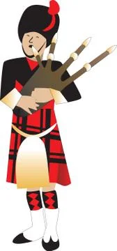 Bagpiper Stock Illustration
