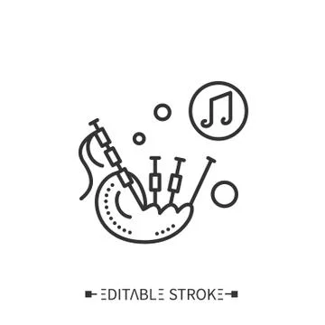 Bagpipes line icon. Editable vector illustration 스톡 일러스트