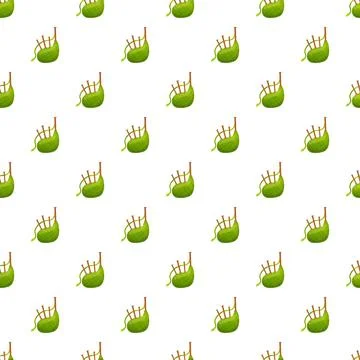 Bagpipes repeating seamless pattern on white background Stock Illustration