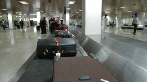 Bags On Baggage Carousel Video stock 62206466