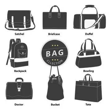 Bags collection set Illustrazione stock
