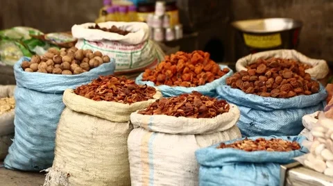 Bags of dried fruit Stock Footage 50408666