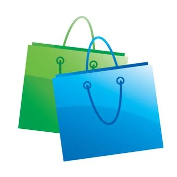 Bags in green &amp; blue Stock Illustration