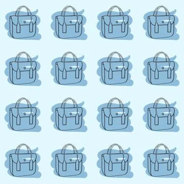 Bags seamless pattern hand drawn fashion illustration Stock Illustration