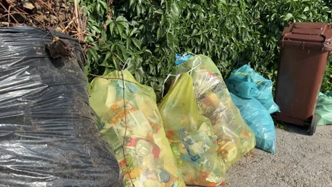 Bags of Sorted Waste Stock Footage 284211328