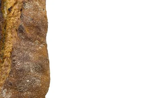 Baguette baking bread on a white background copy space Stock Photos