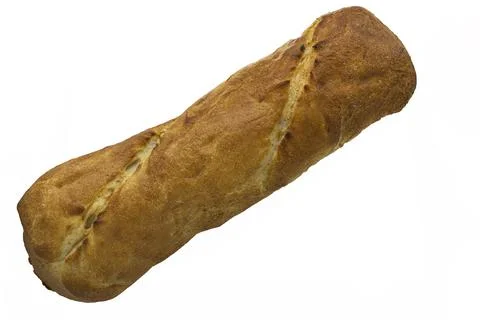 Baguette baking bread on a white background copy space Stock Photos