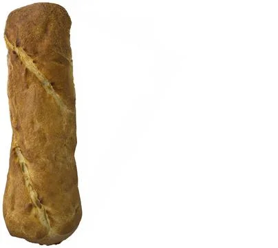 Baguette baking bread on a white background copy space Foto stock