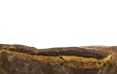 Baguette baking bread on a white background copy space Stock Photos