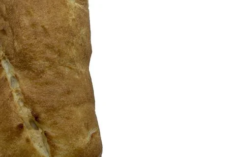 Baguette baking bread on a white background copy space Foto stock