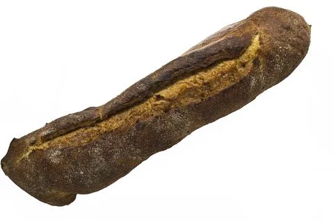 Baguette baking bread on a white background copy space Foto stock