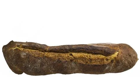 Baguette baking bread on a white background copy space Stock Photos