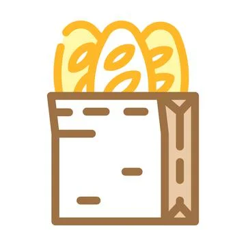 Baguette bread color icon vector illustration Stockillustratie