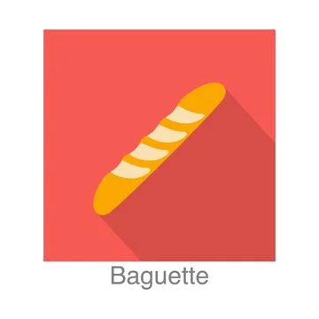 Baguette Bread flat icon design vector illustration Illustrazione stock