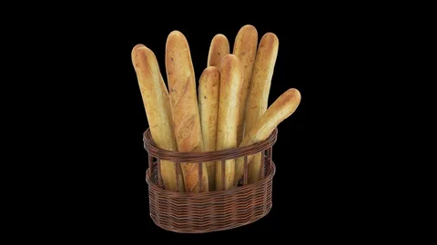 Baguette bread Stock Footage 88394613