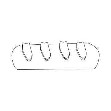 Baguette bread icon Illustrazione stock