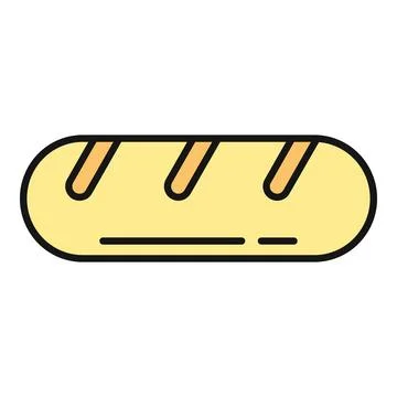 Baguette bread icon representing bakery food products Illustrazione stock