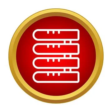 Baguette bread icon set in red circle Stock Illustration