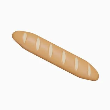 Baguette, bread isolated on white background Stock Illustration