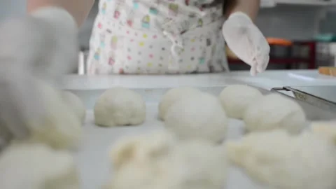 Baguette dough preparing Stock Footage 158434714