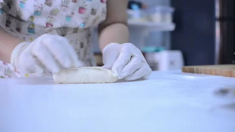Baguette dough rolls Stock Footage 158434702