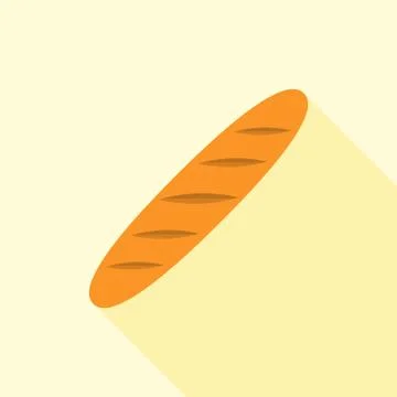 Baguette icon, flat design Stock Illustration