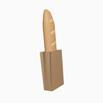 Baguette in a paper package Stock Illustration
