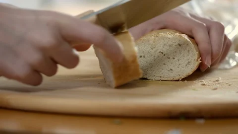 Baguette sliced Stock Footage 88241399