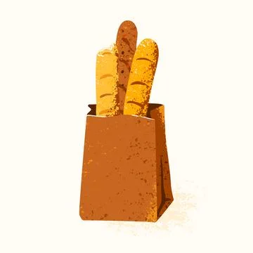 Baguette vector illustration. Bakery bread different types with rye and wheat Illustrazione stock