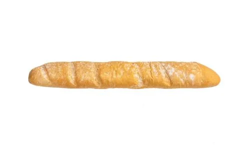 A baguette on white background. Idolated bread loaf. Stock Photos