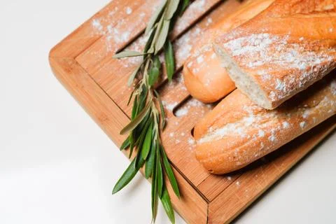 Baguettes on the board Stock Photos