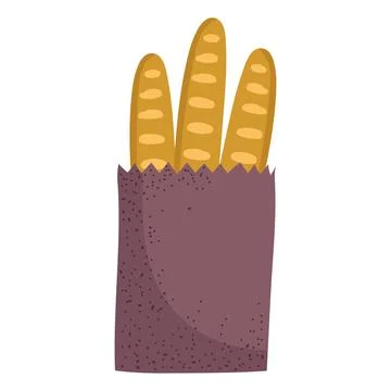 Baguettes bread in bag Illustrazione stock