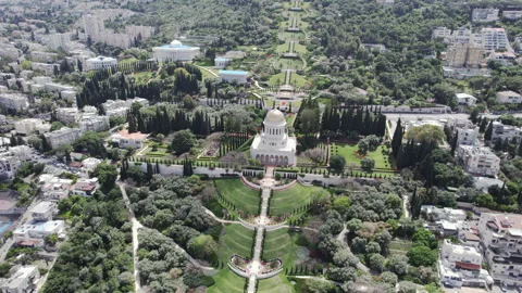 Bahai Gardens at Haifa Stock Footage 247336372