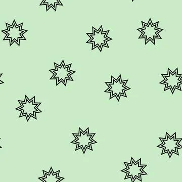 Bahai religion line seamless pattern Stock Illustration