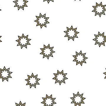 Bahai religion vector seamless pattern Stock Illustration