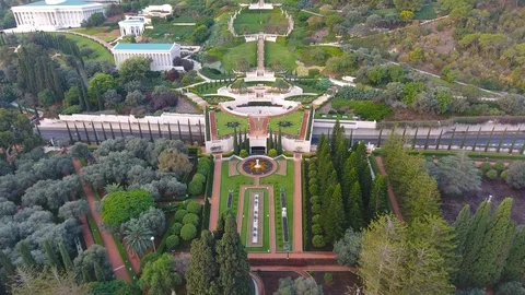 Baha'i temple in Haifa Video stock 95987826