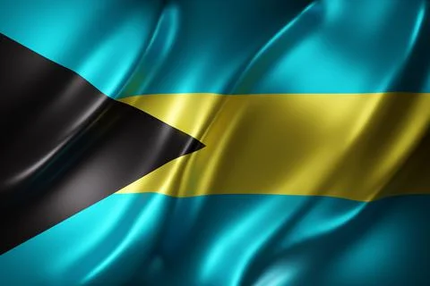 Bahamas 3d flag Stock Illustration