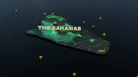 The Bahamas 3D Map With Animation Stock Footage 311267557