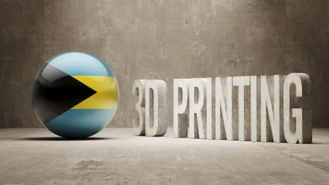 Bahamas.  3d Printing Concept 스톡 일러스트