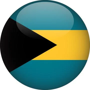 Bahamas 3D Rounded Flag Vector Illustrazione stock
