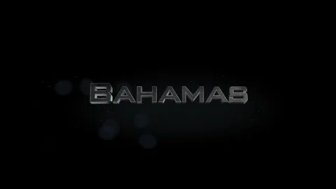 Bahamas 3D title word made with metal animation text on transparent black Video stock 255740802