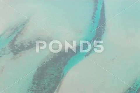 Bahamas- Aerial View of Ocean Floor Stock Photos