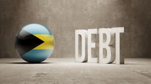 Bahamas. Debt  Concept Stock Illustration