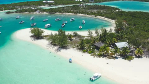 Bahamas Drone of Yachts Stock Footage 172425440