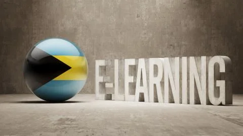 Bahamas. E-Learning  Concept Stock Illustration